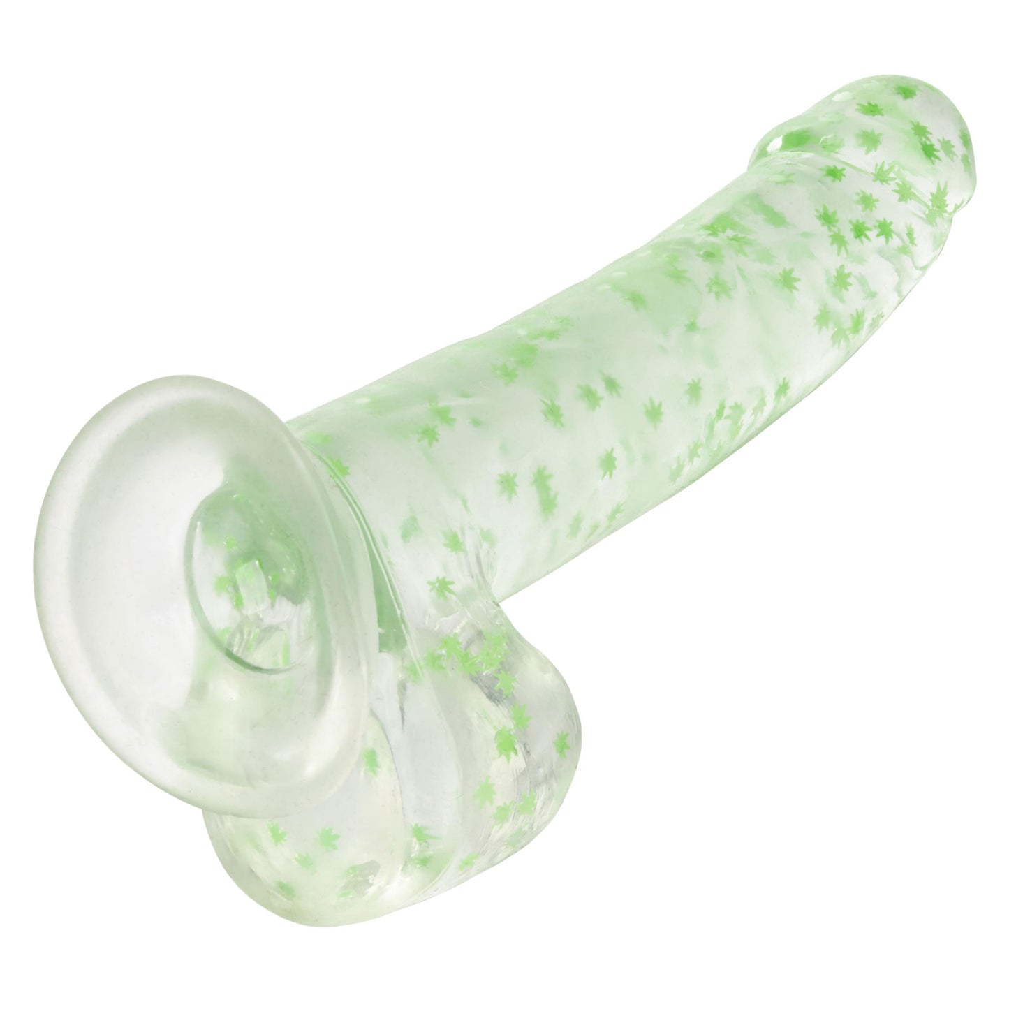 Naughty Bits I Leaf Dick Glow-in-the-Dark Weed Leaf Dildo - Glow in the Dark - Not Very Vanilla