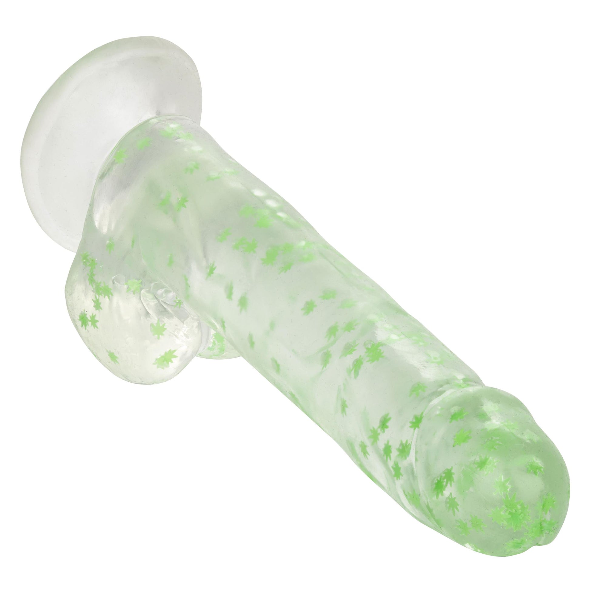 Naughty Bits I Leaf Dick Glow-in-the-Dark Weed Leaf Dildo - Glow in the Dark - Not Very Vanilla