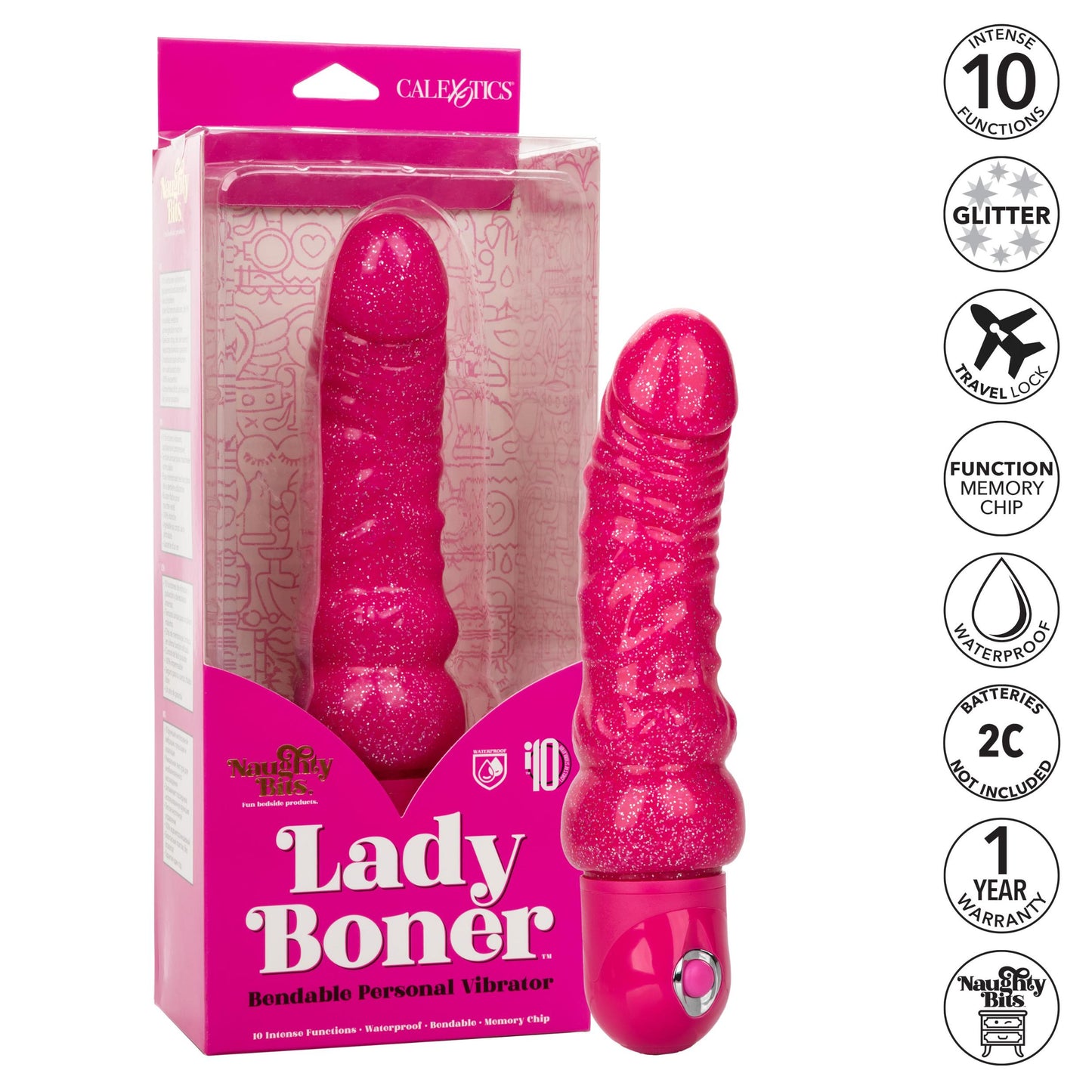 Naughty Bits Lady Boner Bendable Personal Vibrator - Not Very Vanilla