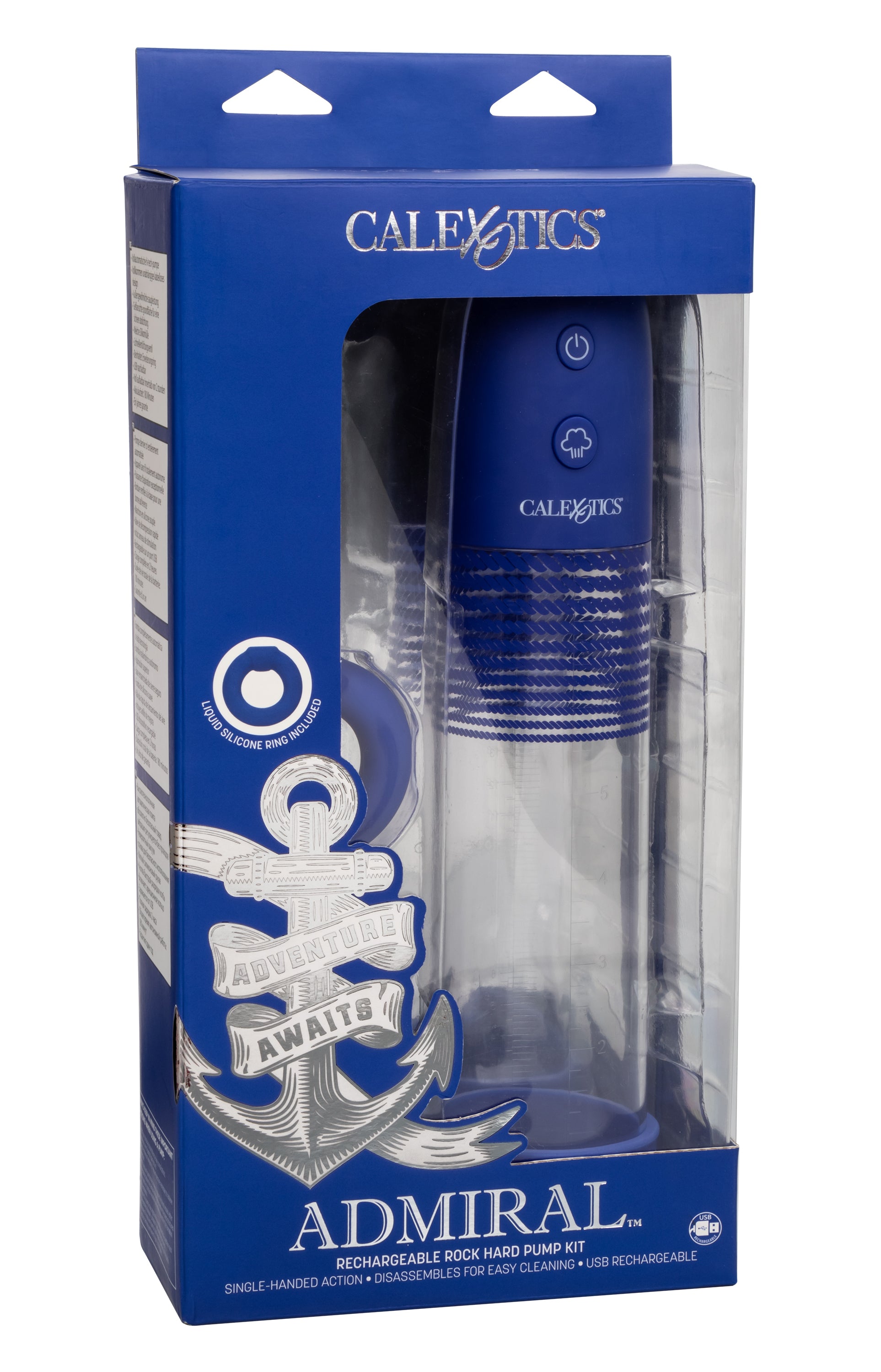 Admiral Rechargeable Rock Hard Pump Kit -Blue - Not Very Vanilla