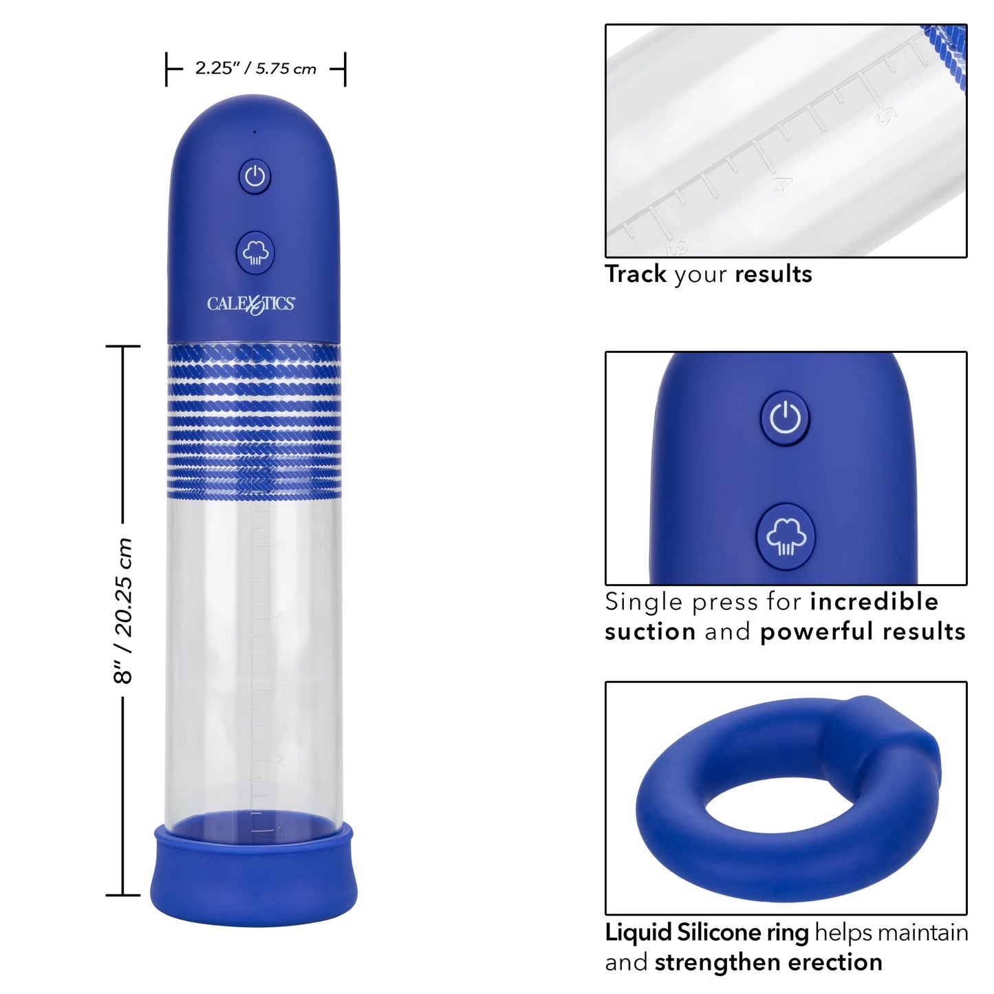 Admiral Rechargeable Rock Hard Pump Kit -Blue - Not Very Vanilla