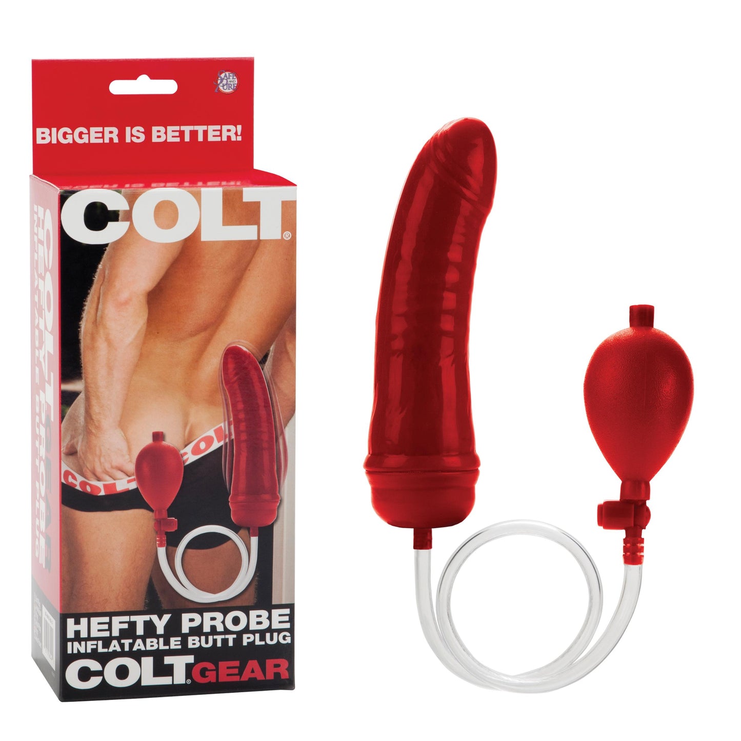 Colt Hefty Probe Inflatable Butt Plug - Red - Not Very Vanilla