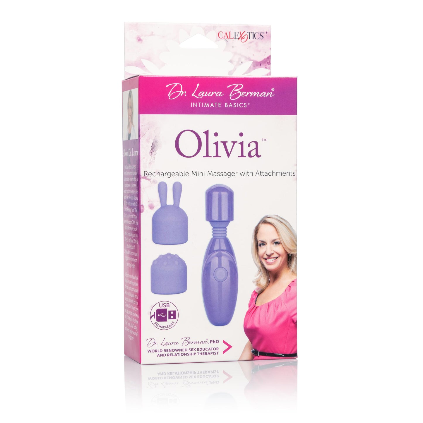 Dr. Laura Berman Olivia Rechargeable Mini Massager With Attachments - Not Very Vanilla