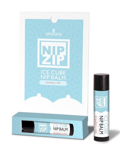 Nip Zip Ice Cube Nip Balm - Strawberry Mint - Tube Carded - Not Very Vanilla