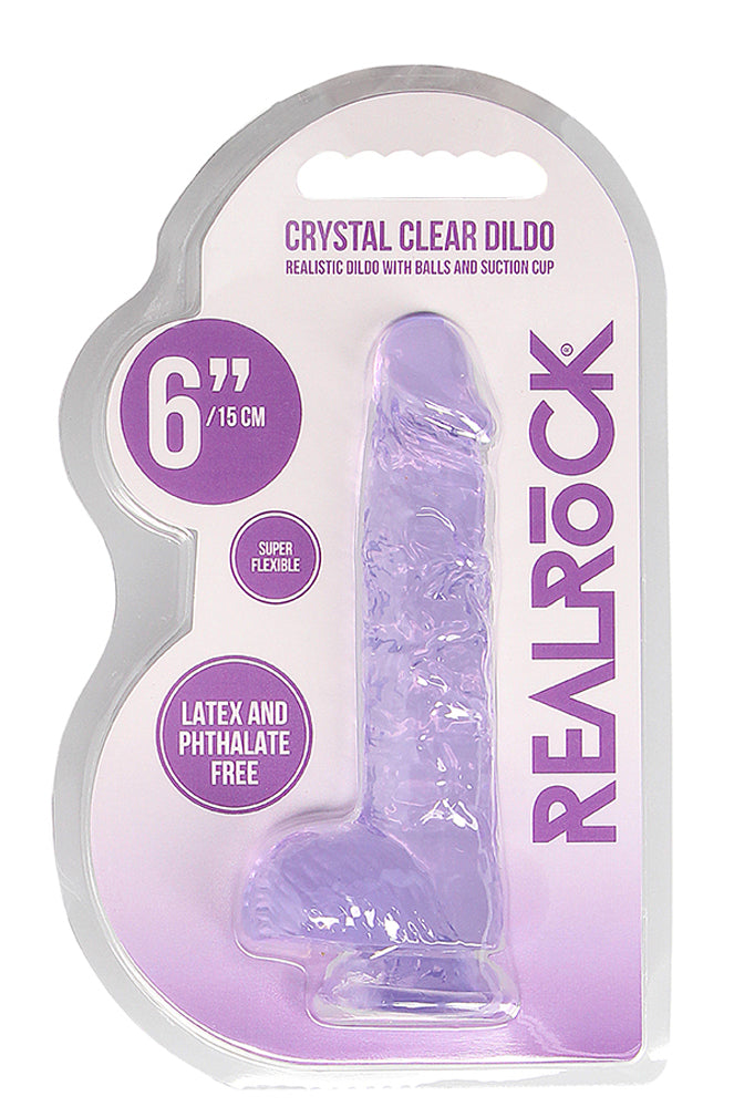 6 Inch Realistic Dildo With Balls - Purple - Not Very Vanilla