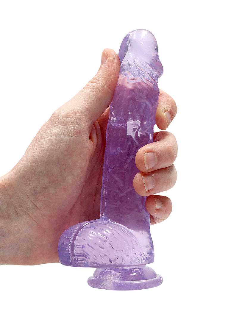 6 Inch Realistic Dildo With Balls - Purple - Not Very Vanilla