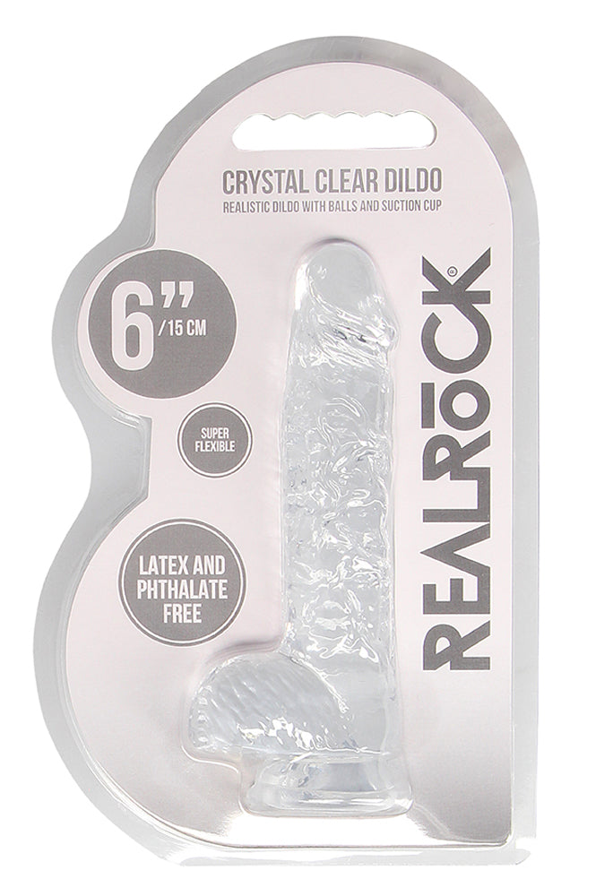 6 Inch Realistic Dildo With Balls - Translucent - Not Very Vanilla