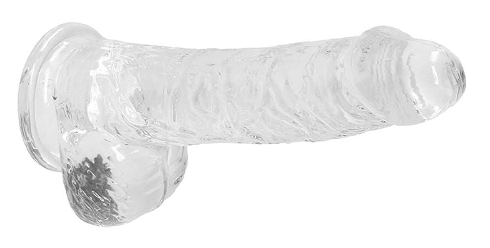 6 Inch Realistic Dildo With Balls - Translucent - Not Very Vanilla