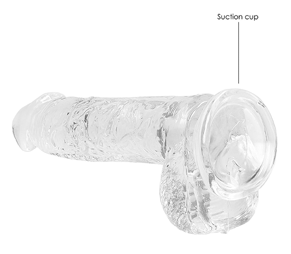 6 Inch Realistic Dildo With Balls - Translucent - Not Very Vanilla