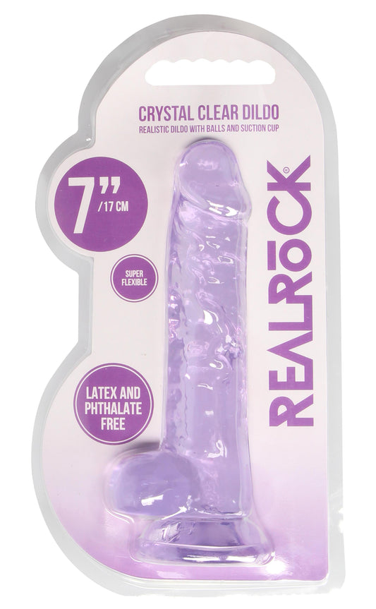 7 Inch Realistic Dildo With Balls - Purple - Not Very Vanilla