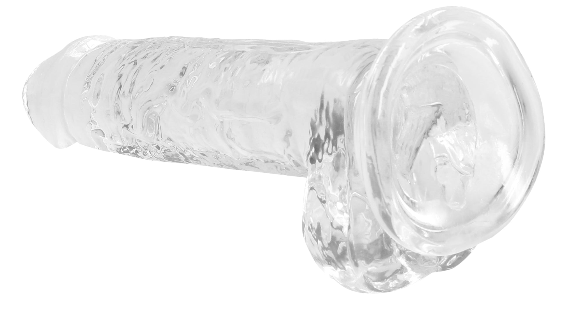 7 Inch Realistic Dildo With Balls - Translucent - Not Very Vanilla