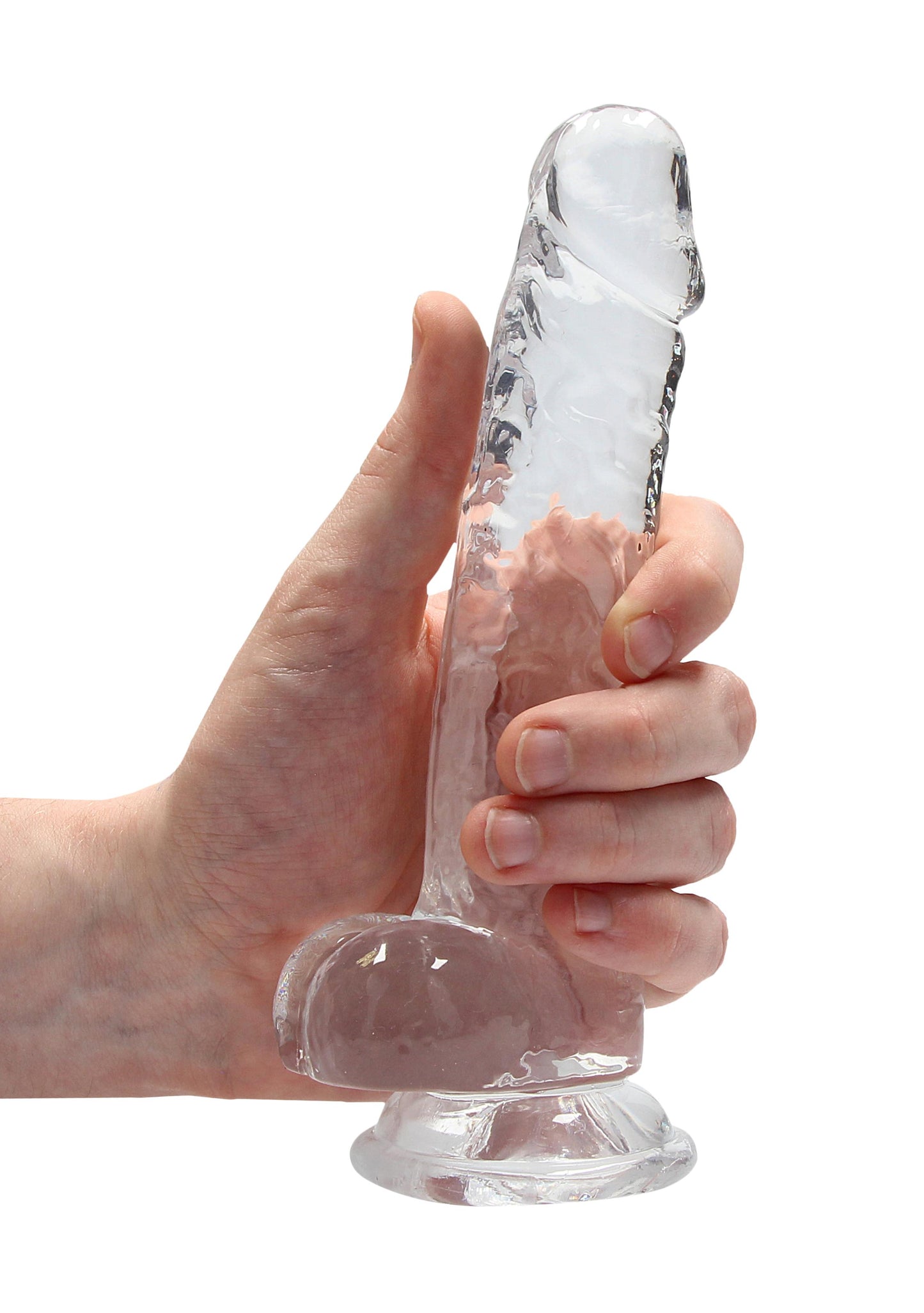 7 Inch Realistic Dildo With Balls - Translucent - Not Very Vanilla