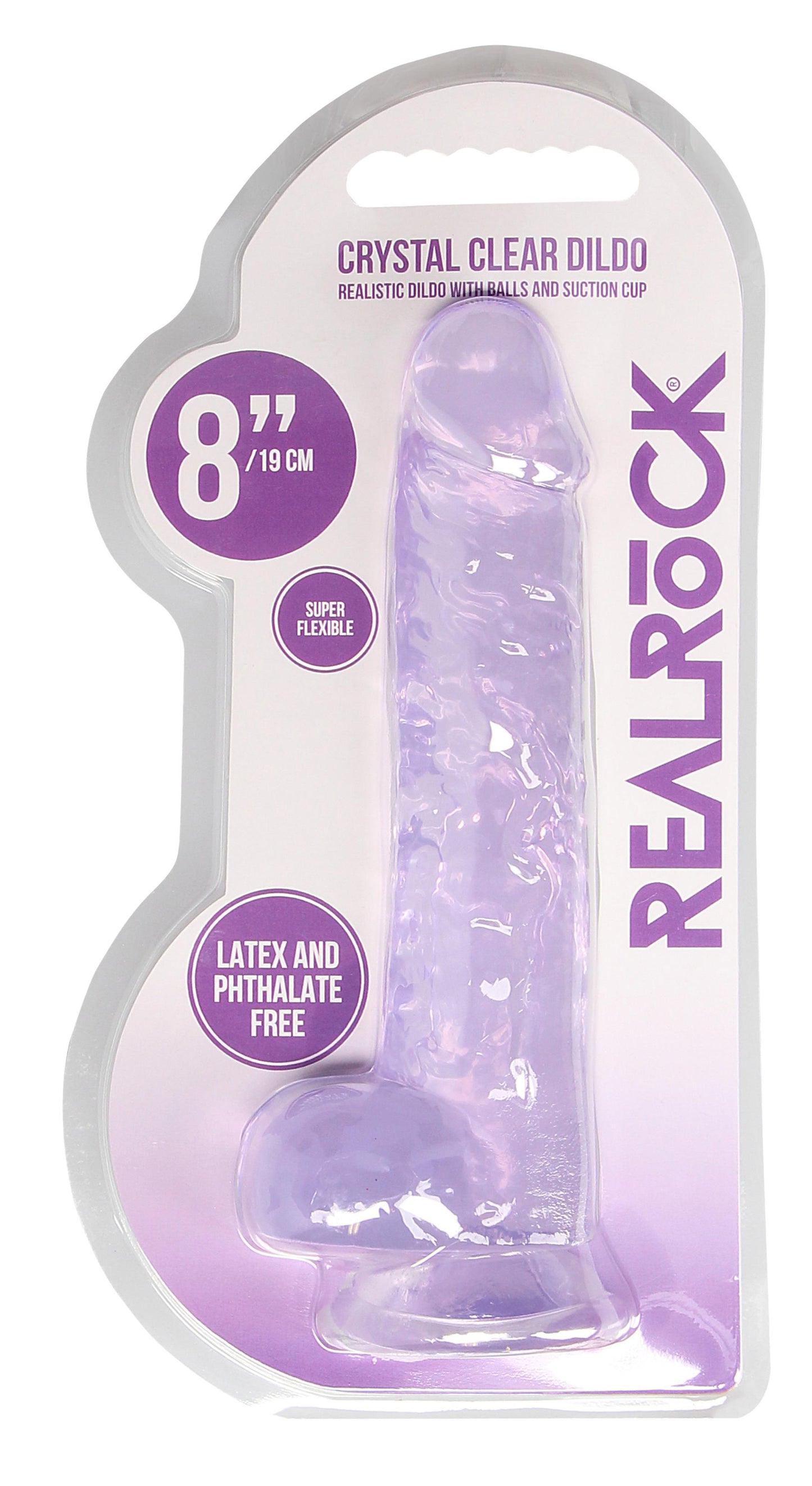 8 Inch Realistic Dildo With Balls - Purple - Not Very Vanilla