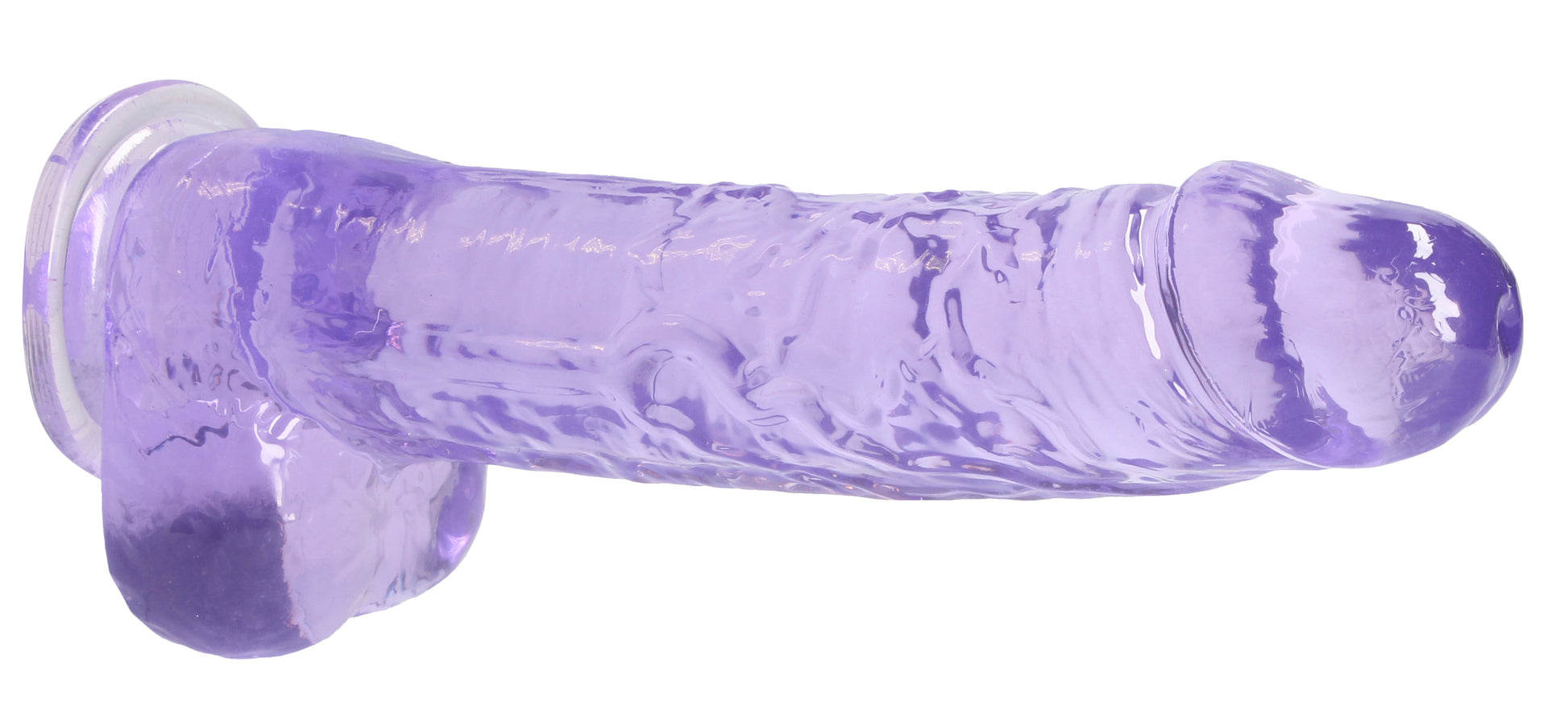 9 Inch Realistic Dildo With Balls - Purple - Not Very Vanilla