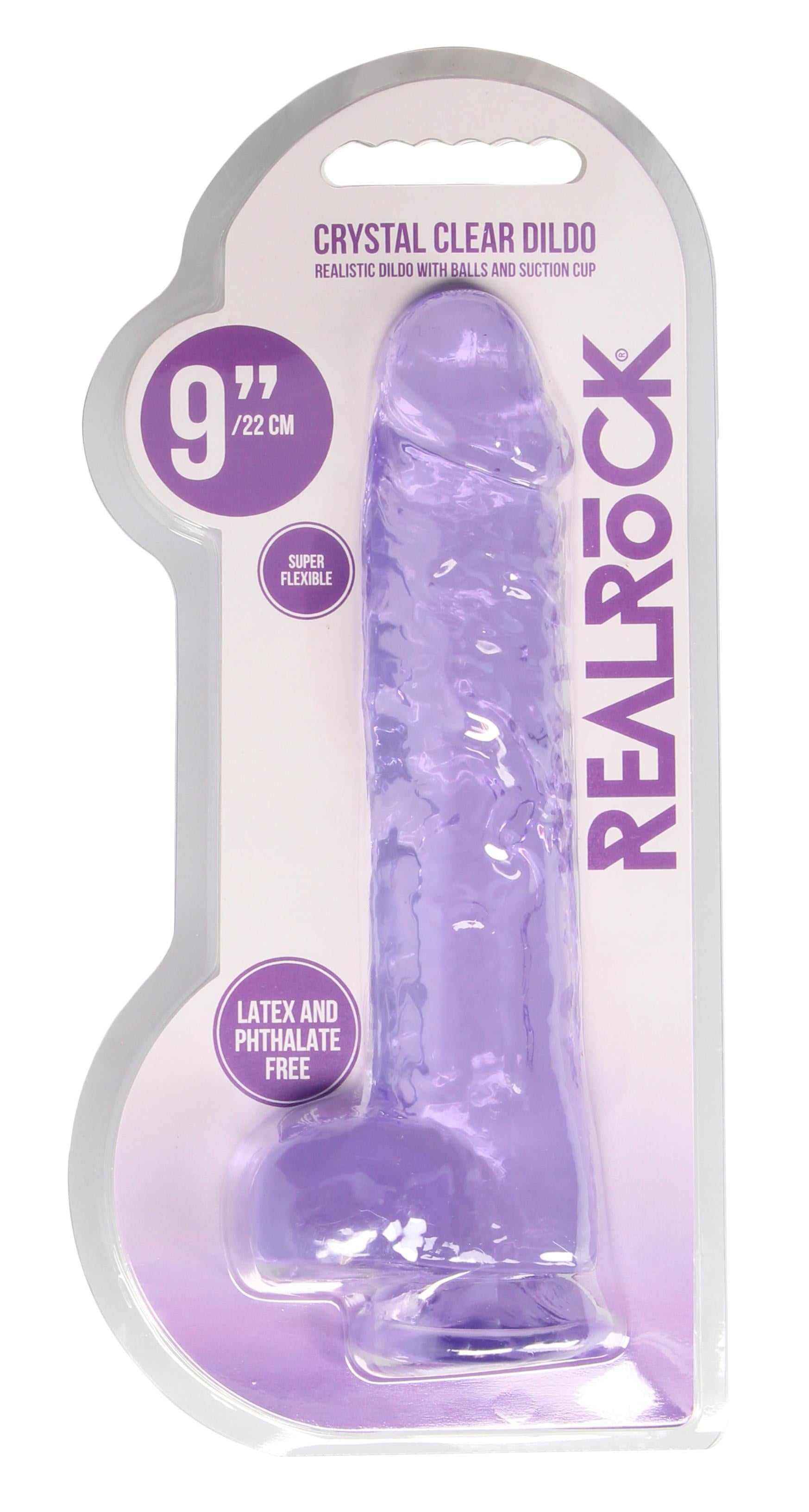 9 Inch Realistic Dildo With Balls - Purple - Not Very Vanilla