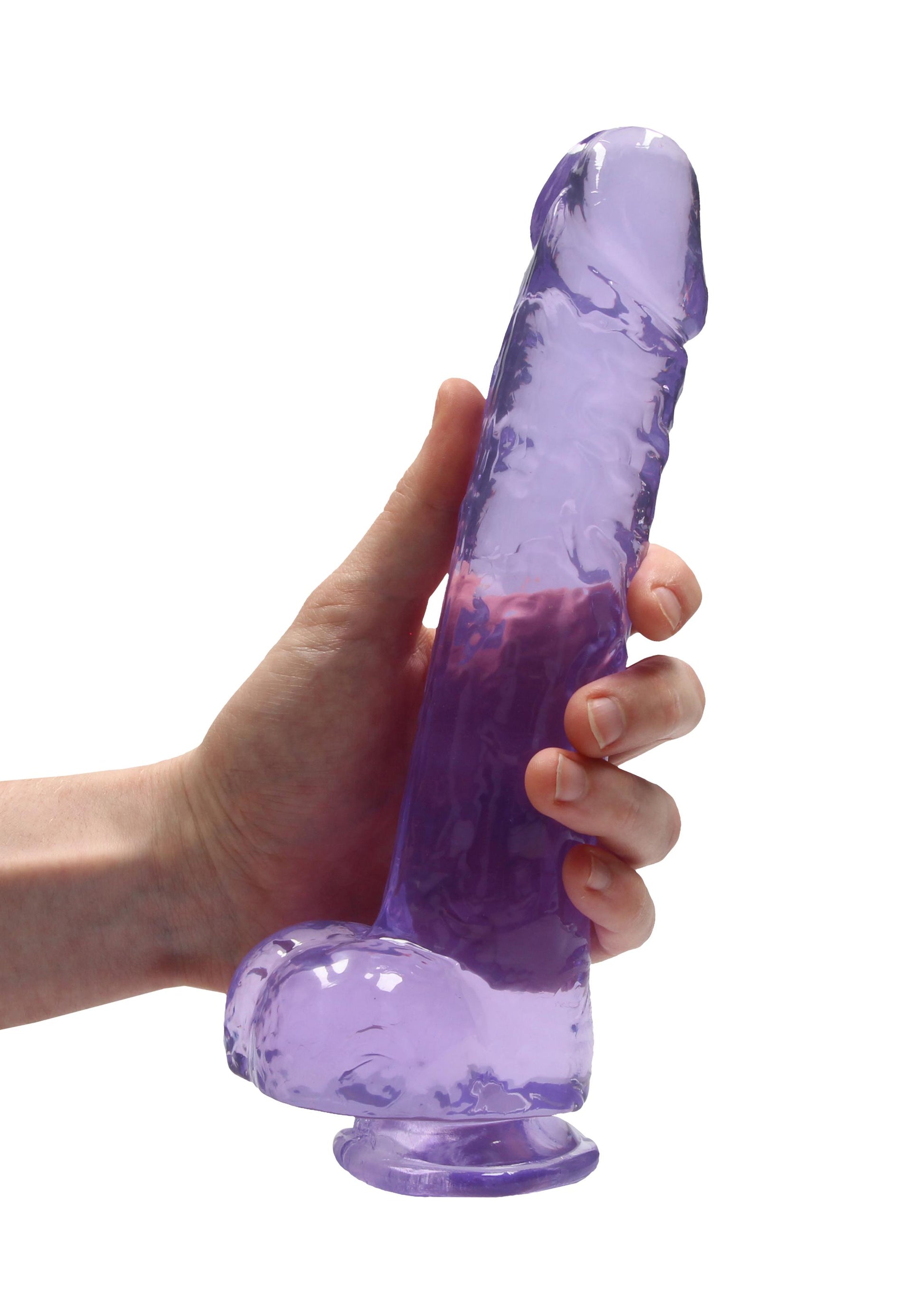 9 Inch Realistic Dildo With Balls - Purple - Not Very Vanilla