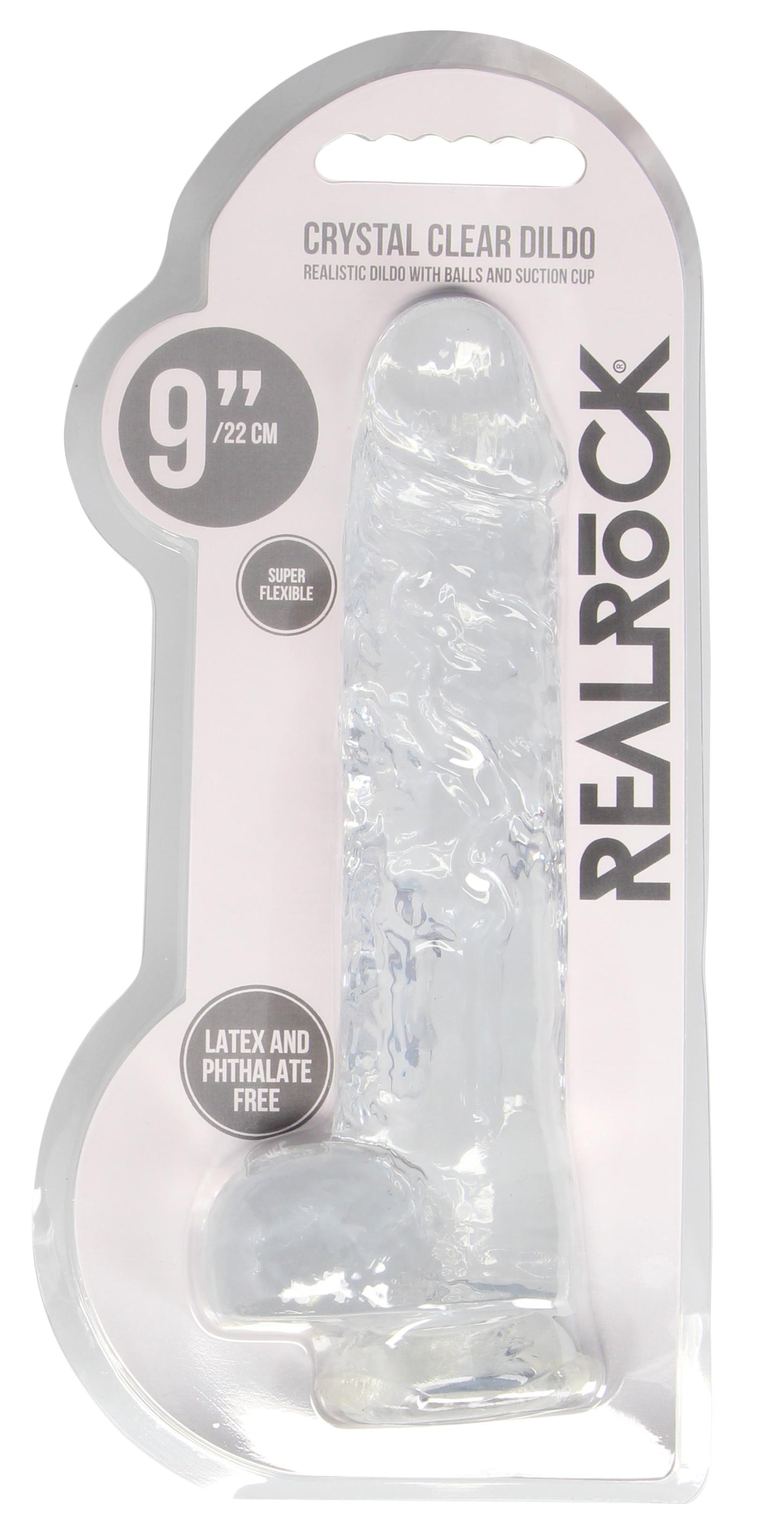 9 Inch Realistic Dildo With Balls - Translucent - Not Very Vanilla