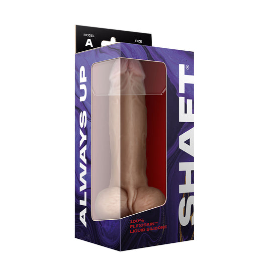 Shaft - Model a 9.5 Inch Liquid Silicone Dong With Balls - Pine - Not Very Vanilla