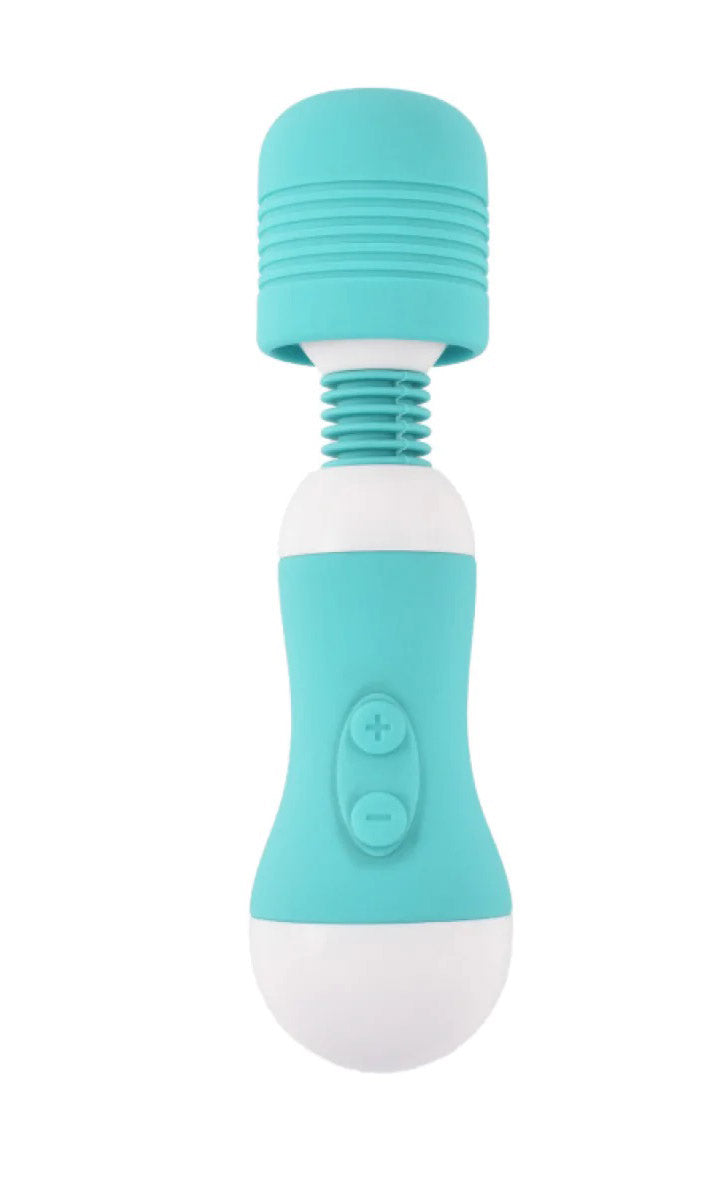 Yorokobi Rechargeable Mini Wand Massager - Teal - Not Very Vanilla