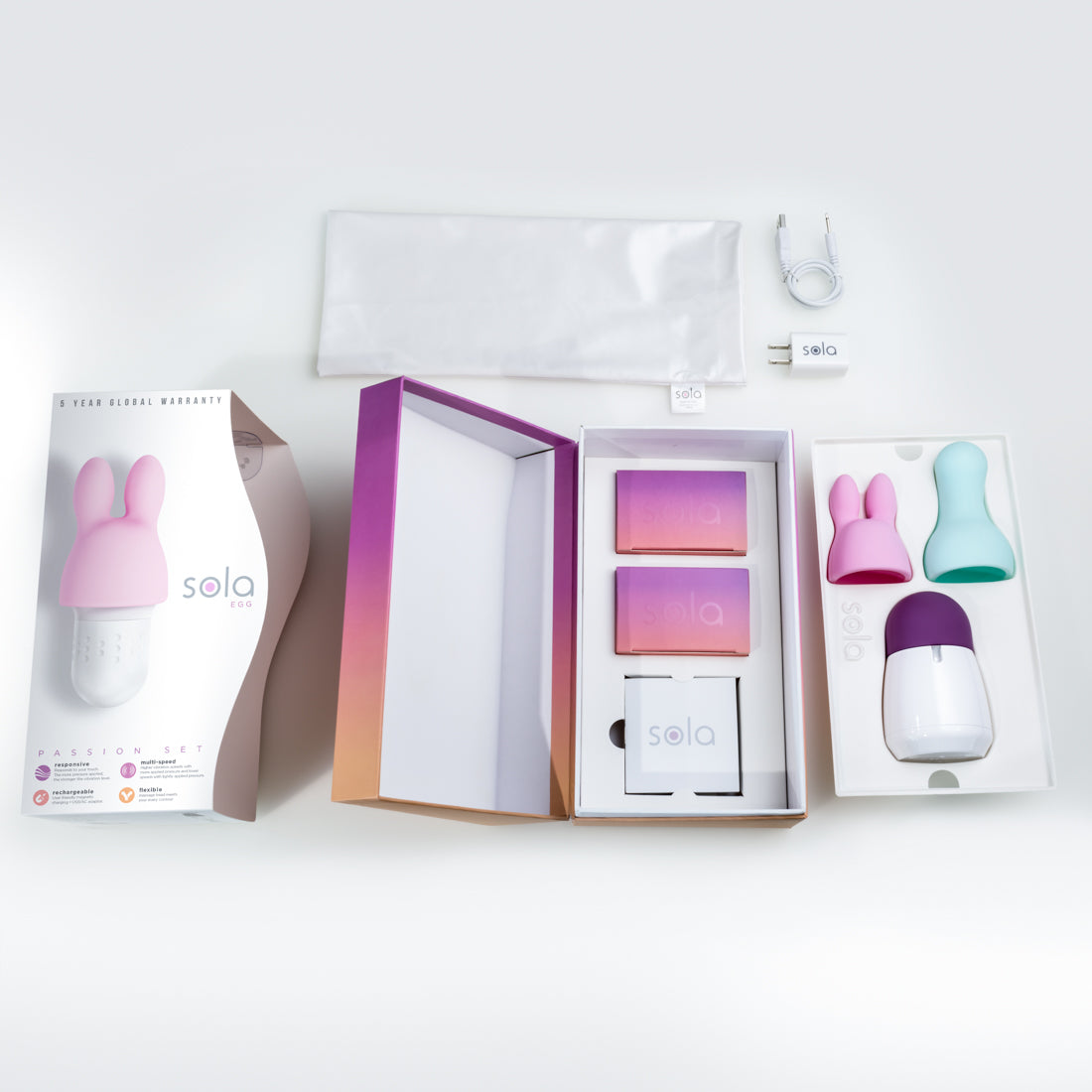 Sola Egg Massager Passion Set - Not Very Vanilla