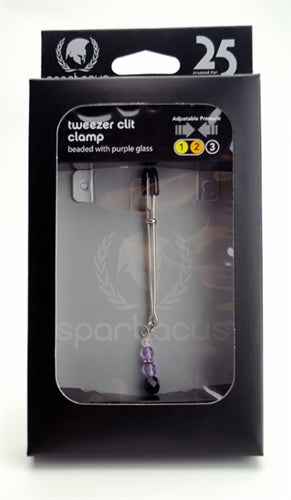 Adjustable Clit Clamp With Purple Beads - Not Very Vanilla