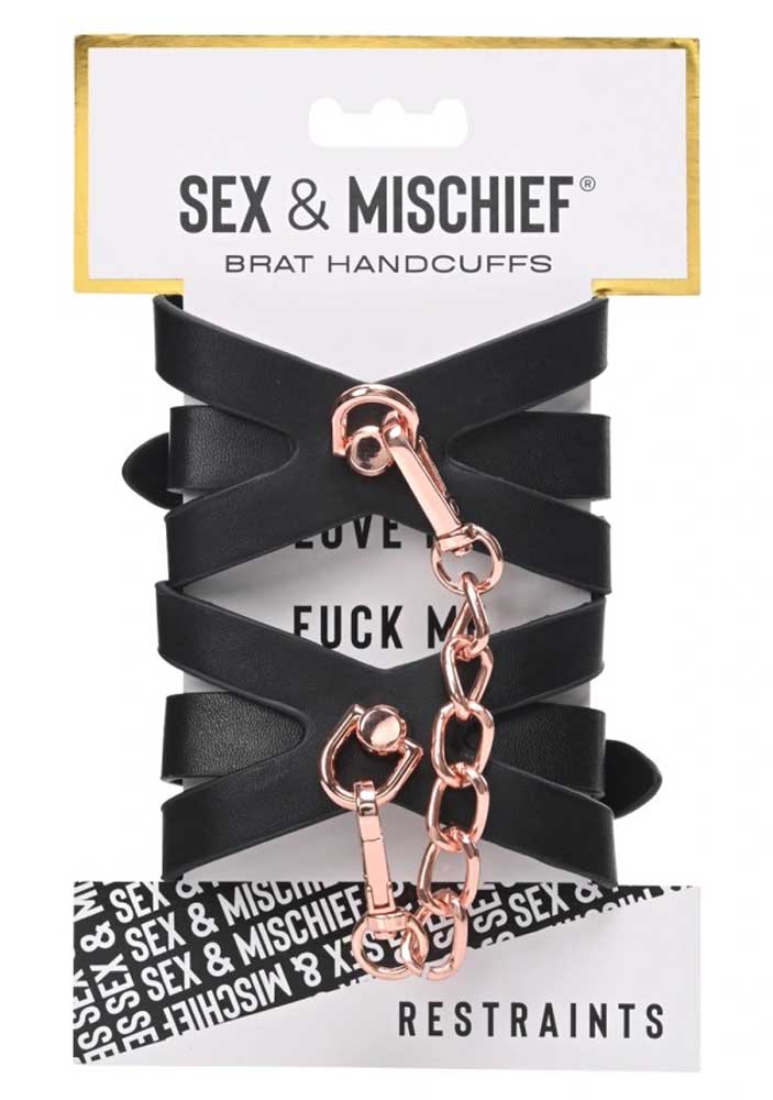 Brat Handcuffs - Black / Rose Gold - Not Very Vanilla