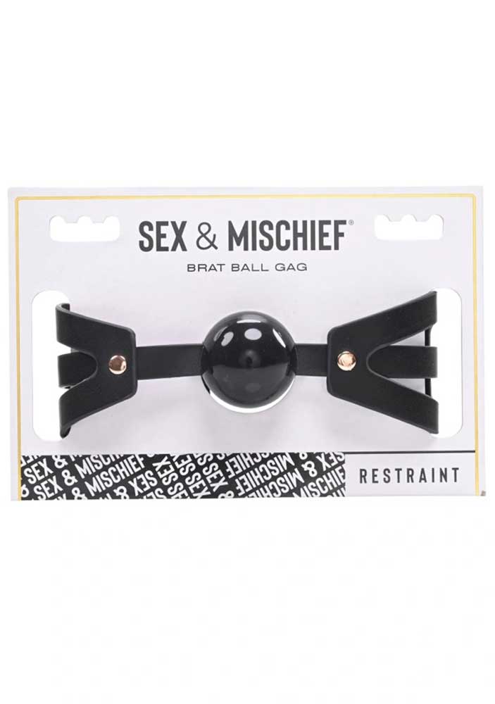 Brat Ball Gag - Black / Rose Gold - Not Very Vanilla