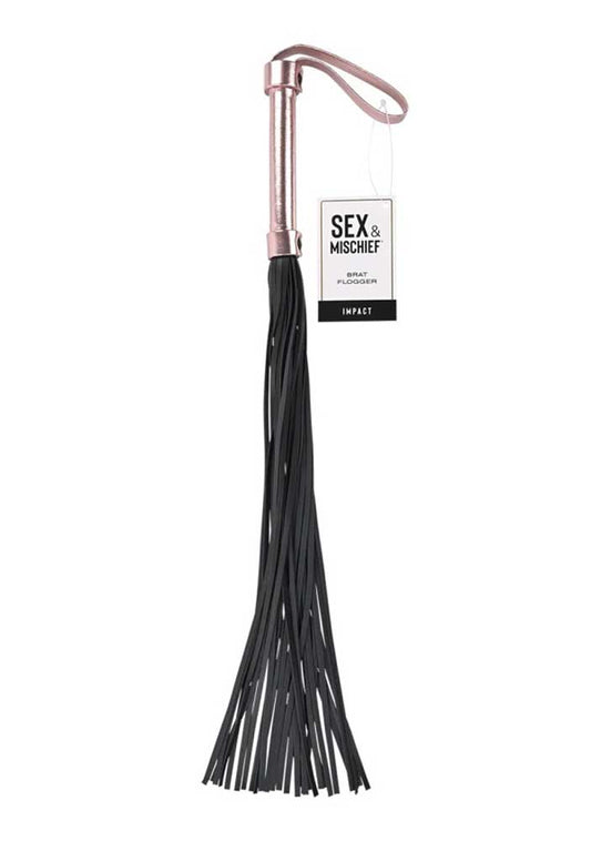 Brat Flogger - Black / Rose Gold - Not Very Vanilla