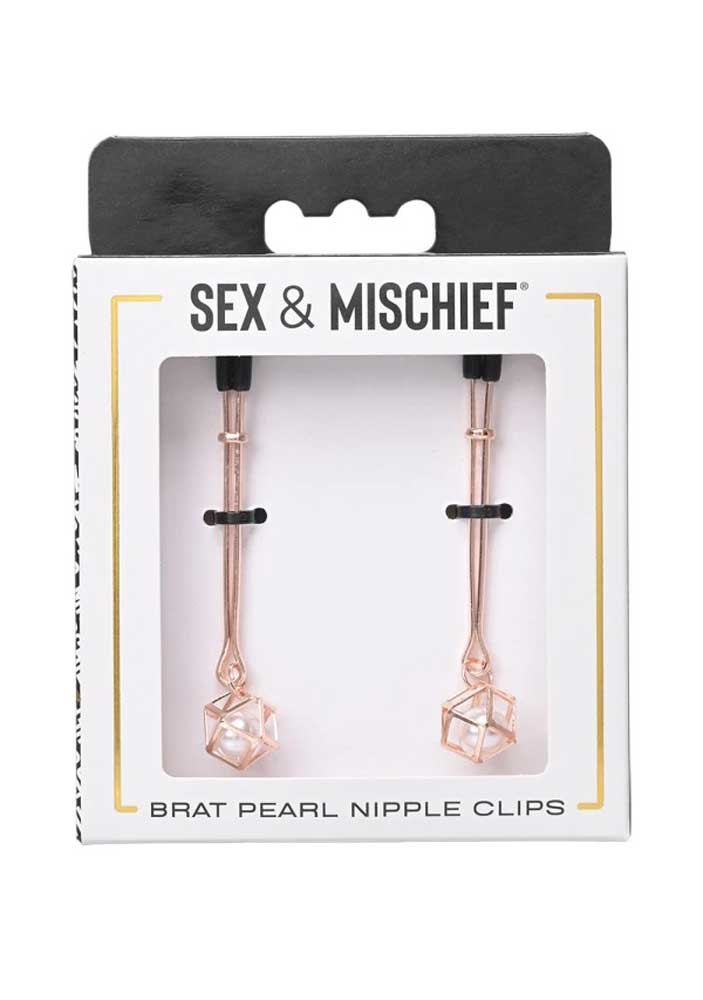 Brat Pearl Nipple Clips - Rose Gold - Not Very Vanilla