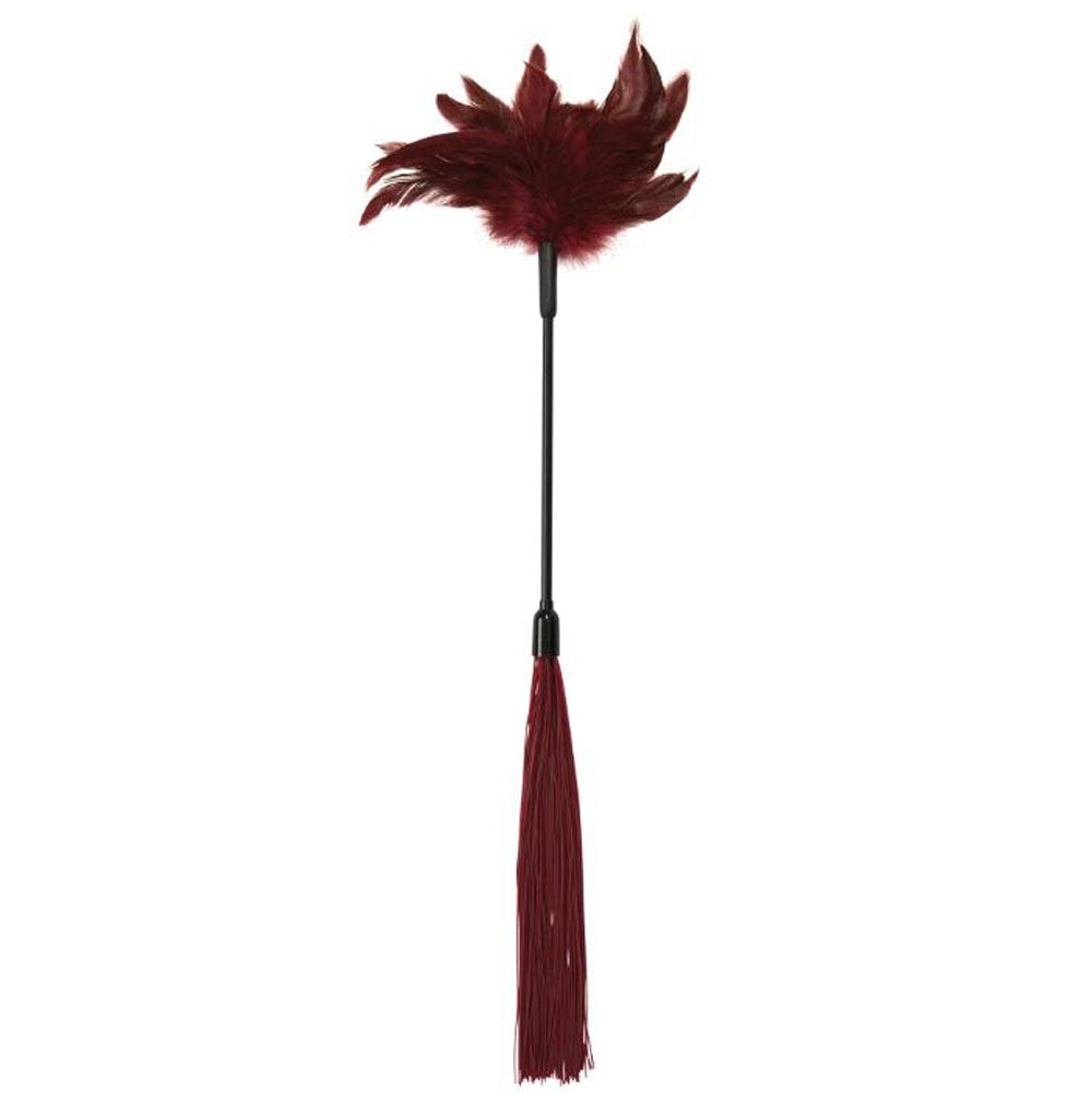 Sex and Mischief Enchanted Feather Tickler - Burgundy - Not Very Vanilla