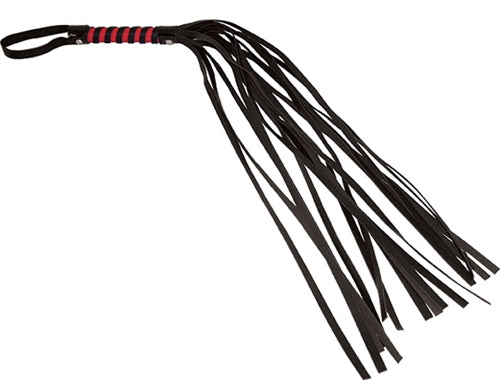 Sex and Mischief Stripe Flogger - Red and Black - Not Very Vanilla