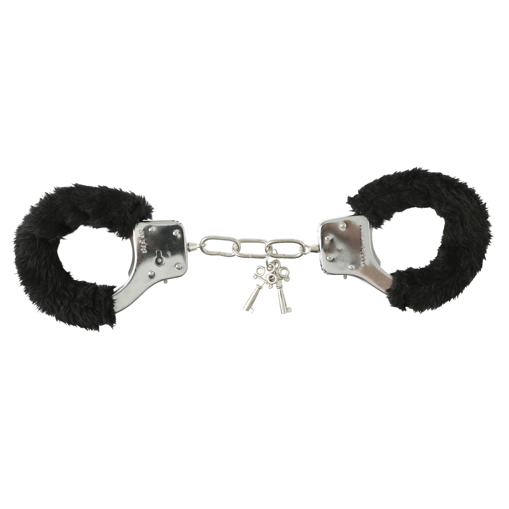 Sex and Mischief Furry Handcuffs - Black - Not Very Vanilla