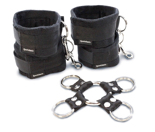 5 Piece Hog Tie and Cuff Set - Black - Not Very Vanilla