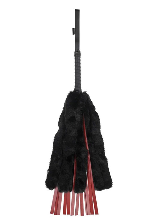 Saffron Faux Fur Flogger - Black/red - Not Very Vanilla