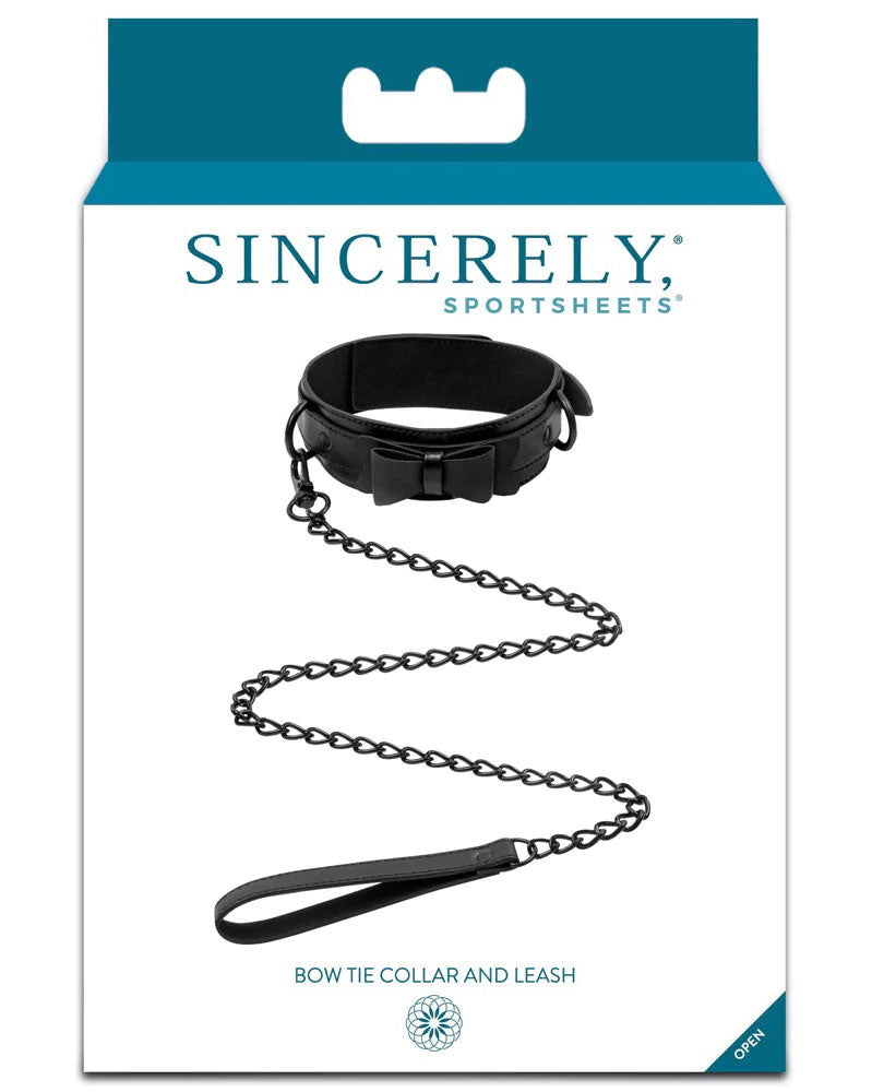 Bow Tie Collar & Leash - Black - Not Very Vanilla