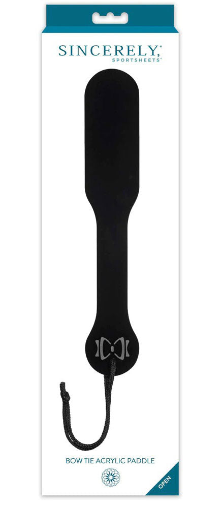 Bow Tie Acrylic Paddle - Black - Not Very Vanilla