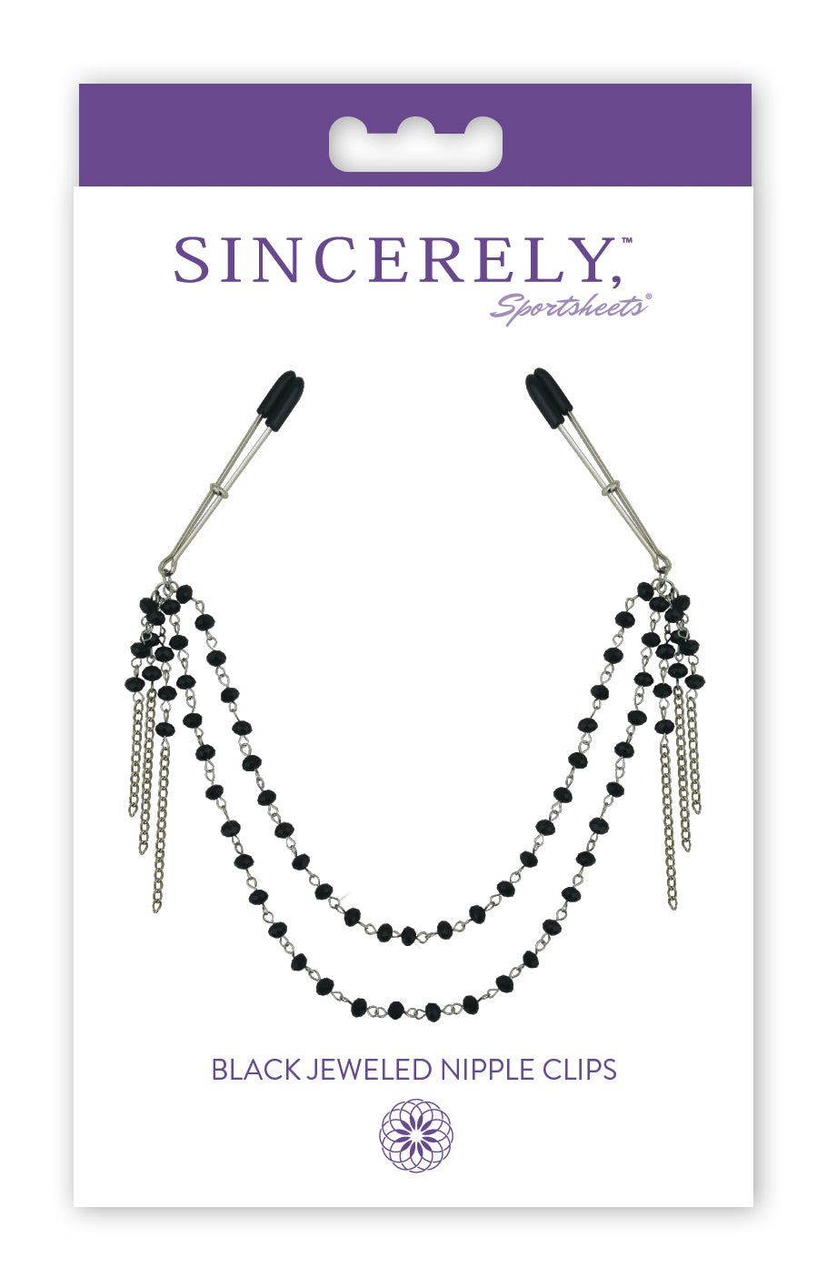 Sincerely Black Jeweled Nipple Clips - Not Very Vanilla