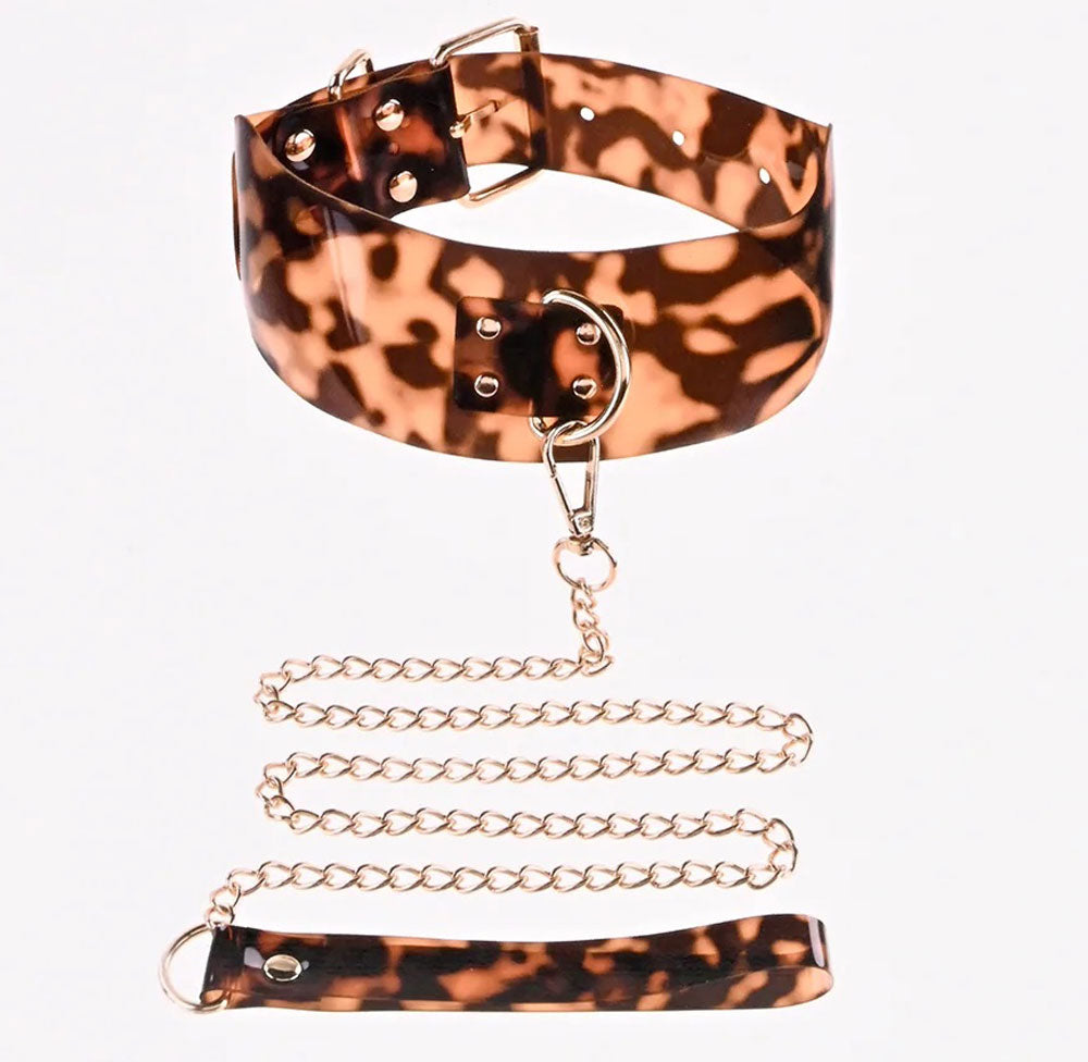 Sincerely Amber Collar With Leash - Not Very Vanilla