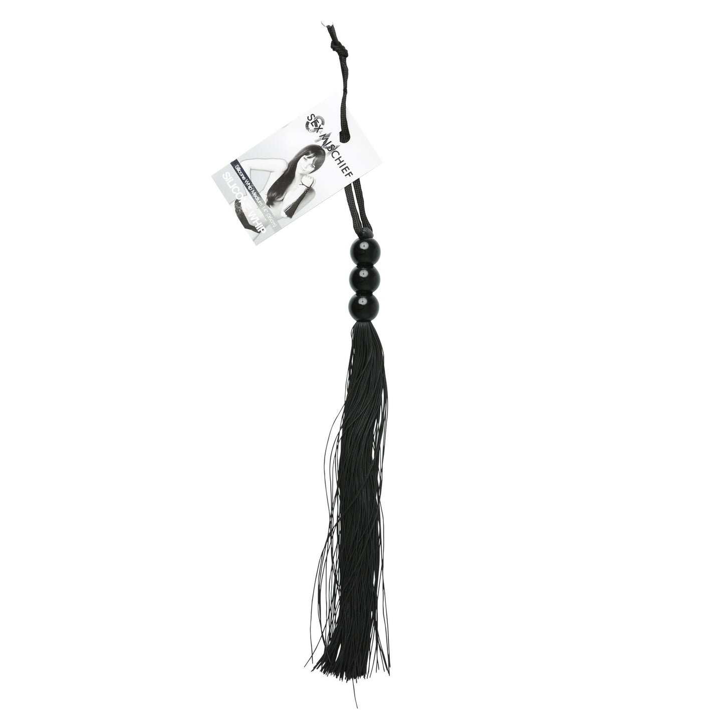 Sex and Mischief Rubber Whip Small 10 Inch - Black - Not Very Vanilla