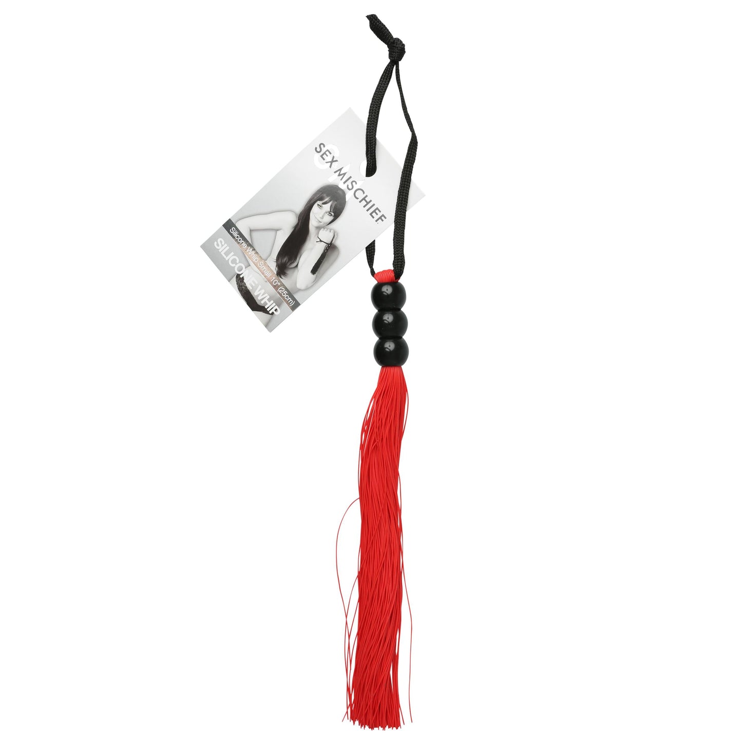 Sex and Mischief Rubber Whip Small 10 Inch - Red - Not Very Vanilla