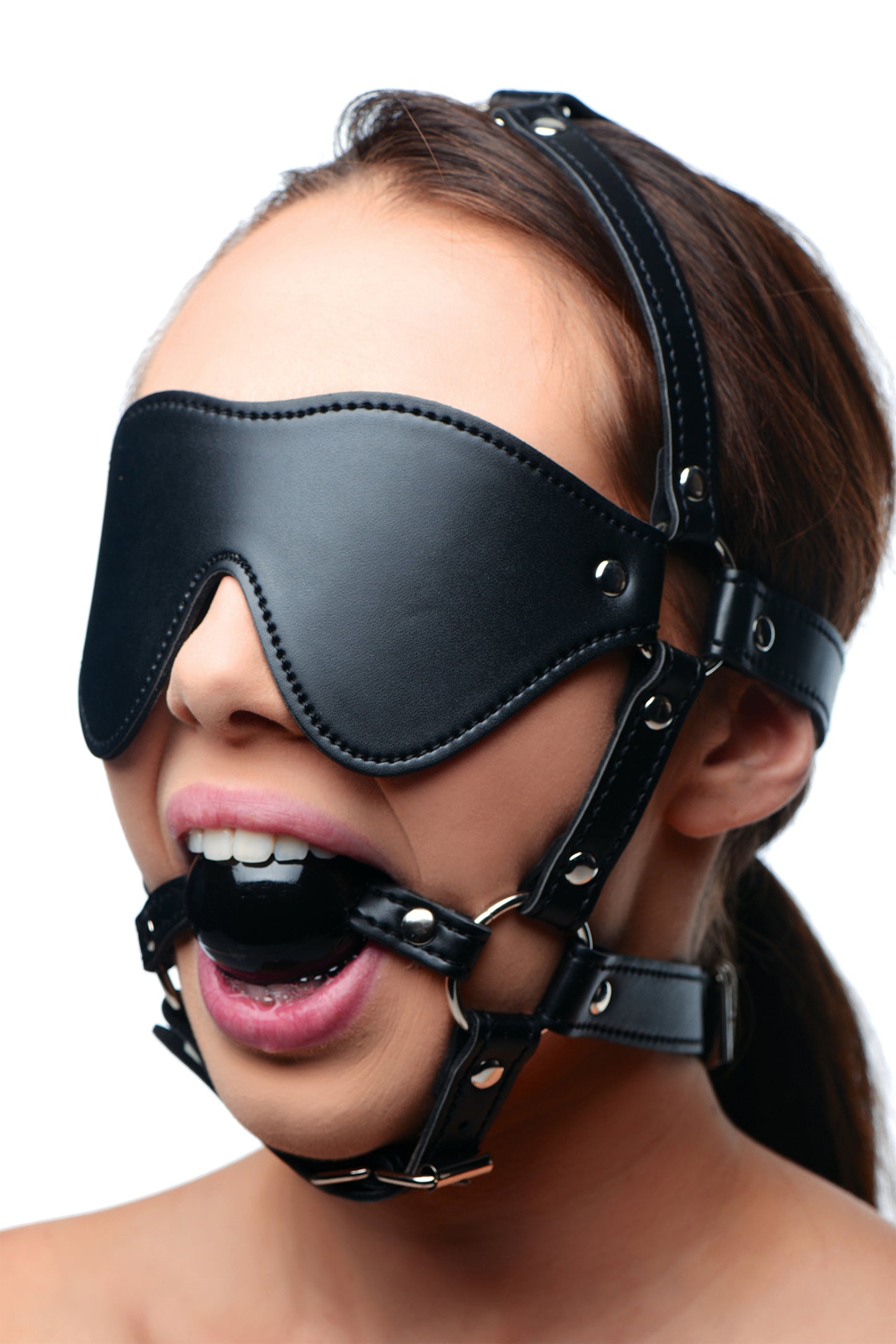 Blindfold Harness + Ball Gag - Not Very Vanilla