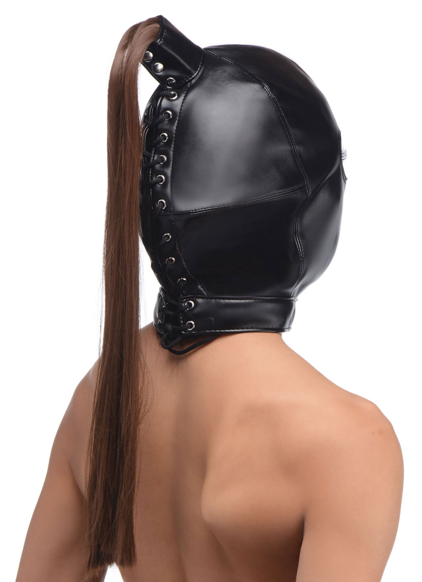 Ponytail Bondage Hood - Black - Not Very Vanilla