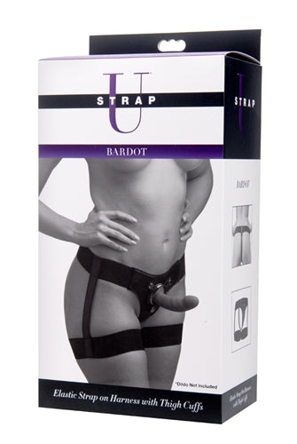 Bardot Elastic Strap on Harness With Thigh Cuffs - Not Very Vanilla