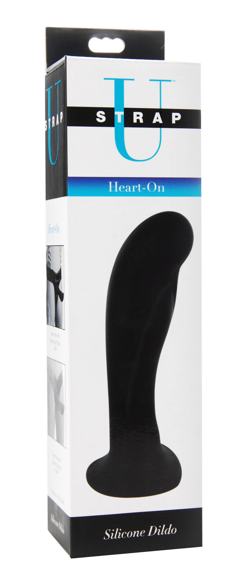 Heart on Silicone Harness Dildo - Black - Not Very Vanilla