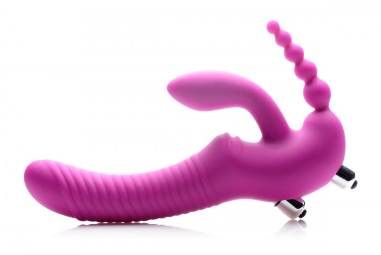 Regal Rider Vibrating Strapless Strap- on Triple G Dildo - Pink - Not Very Vanilla