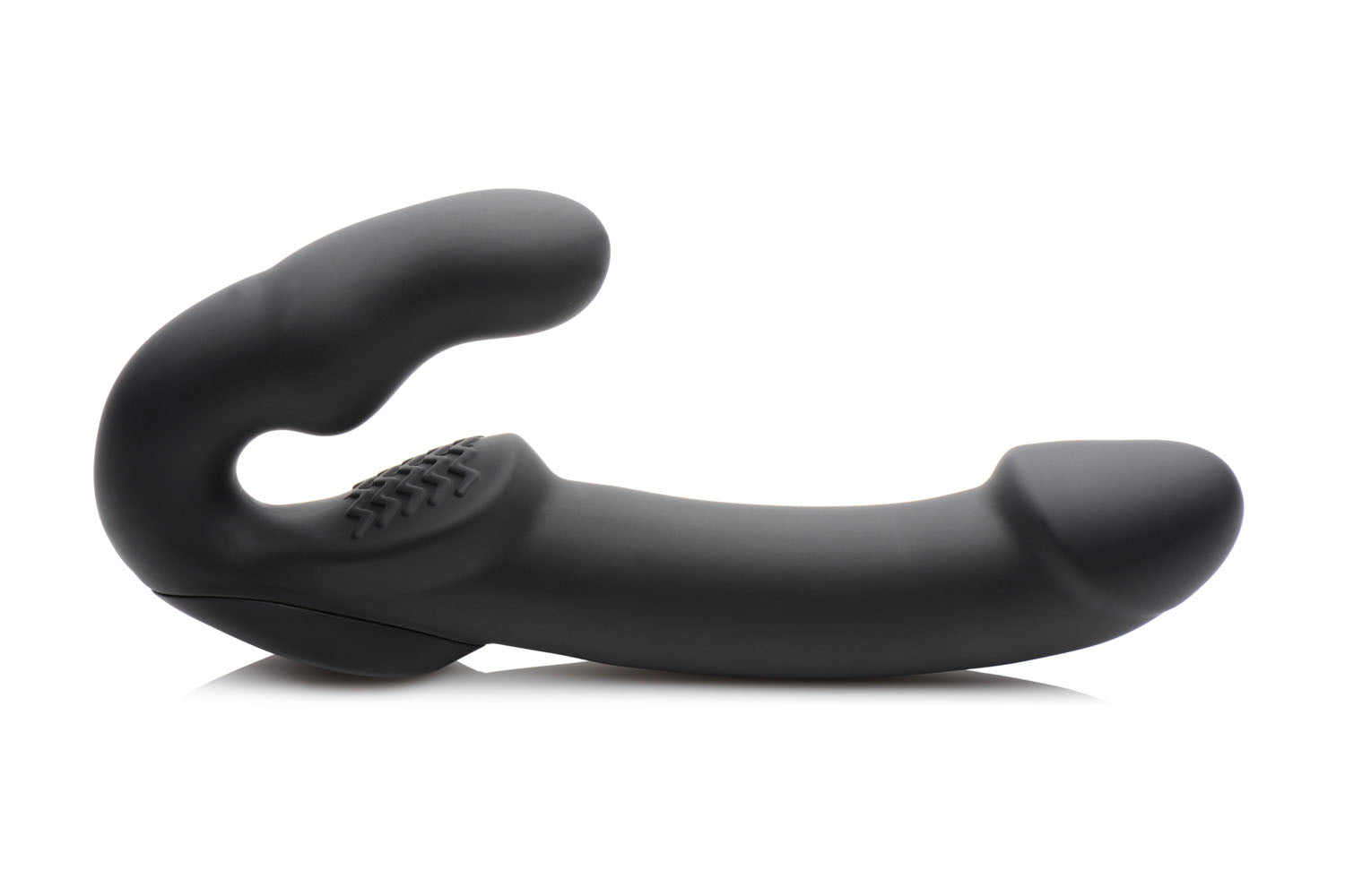 Evoke Rechargeable Vibrating Silicone Strapless Strap on - Black - Not Very Vanilla