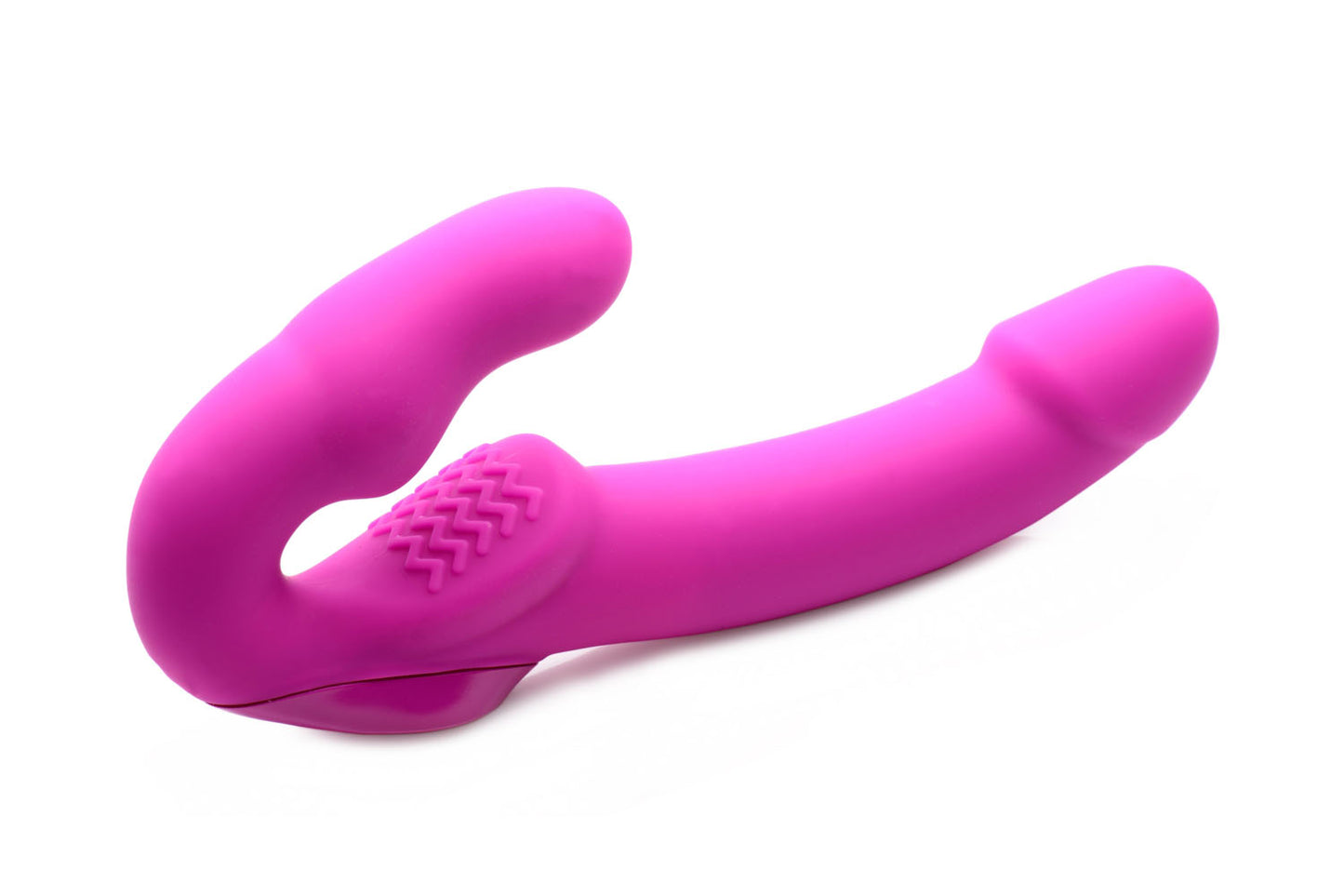 Evoke Rechargeable Vibrating Silicone Strapless Strap on - Pink - Not Very Vanilla