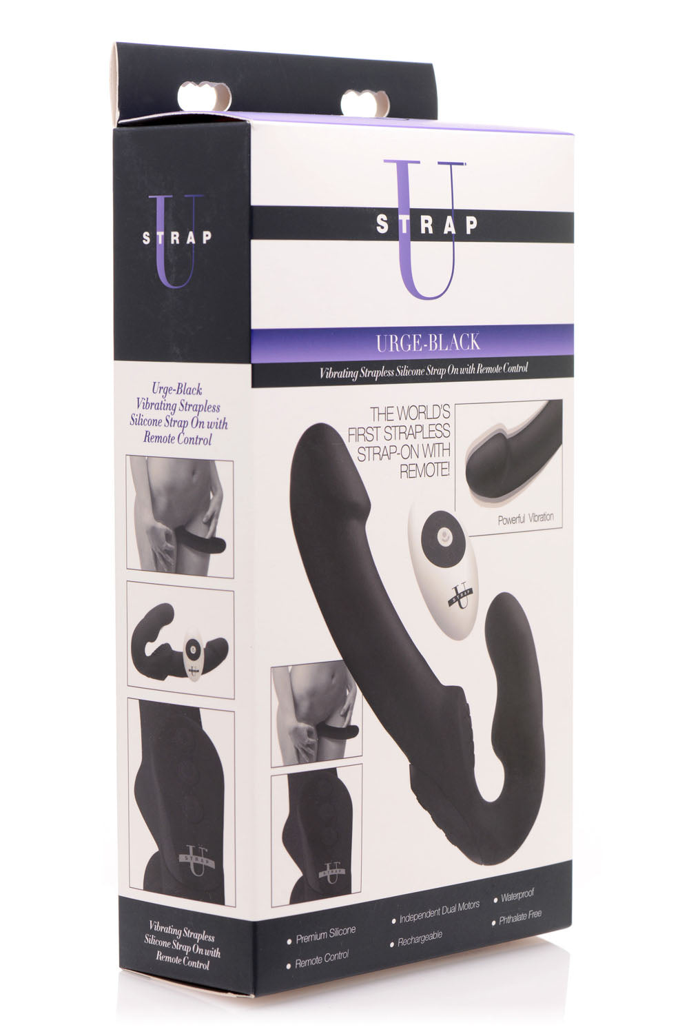 Urge Silicone Strapless Strap on With Remote - Black - Not Very Vanilla