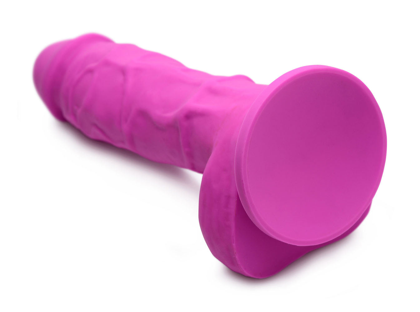 Power Pecker 7 Inch Silicone Dildo With Balls - Pink - Not Very Vanilla