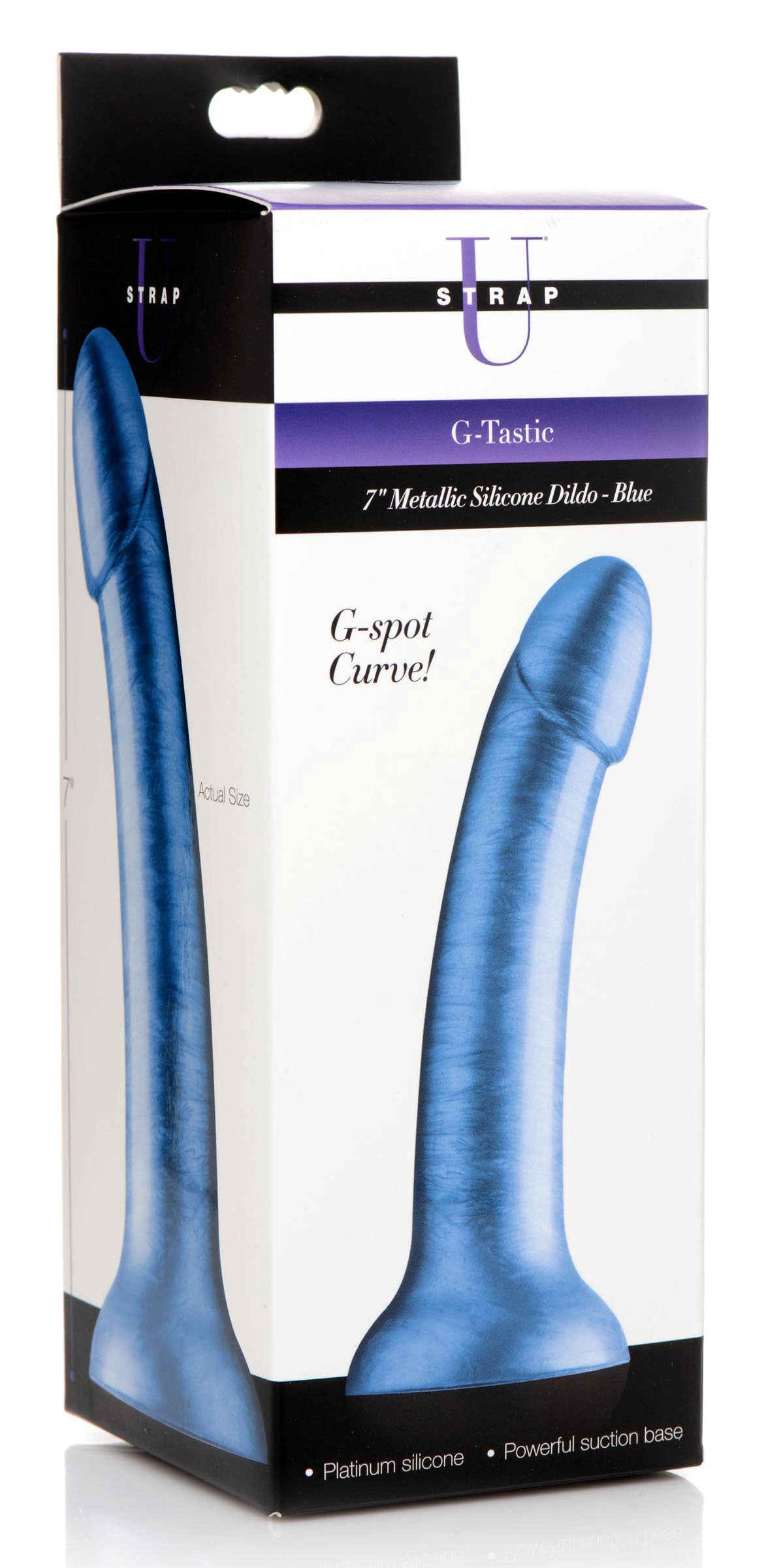 G-Tastic 7 Inch Metallic Silicone Dildo - Blue - Not Very Vanilla